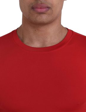 POWERLAYER Funktionsunterhemd PowerLayer Herren Kompressionsshirt/Funktionsshirt - Kurzarm - Rot, XL