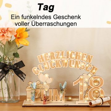 MAGICSHE LED Dekoobjekt LED-Lichtständer Geburtstag Holz Ornament