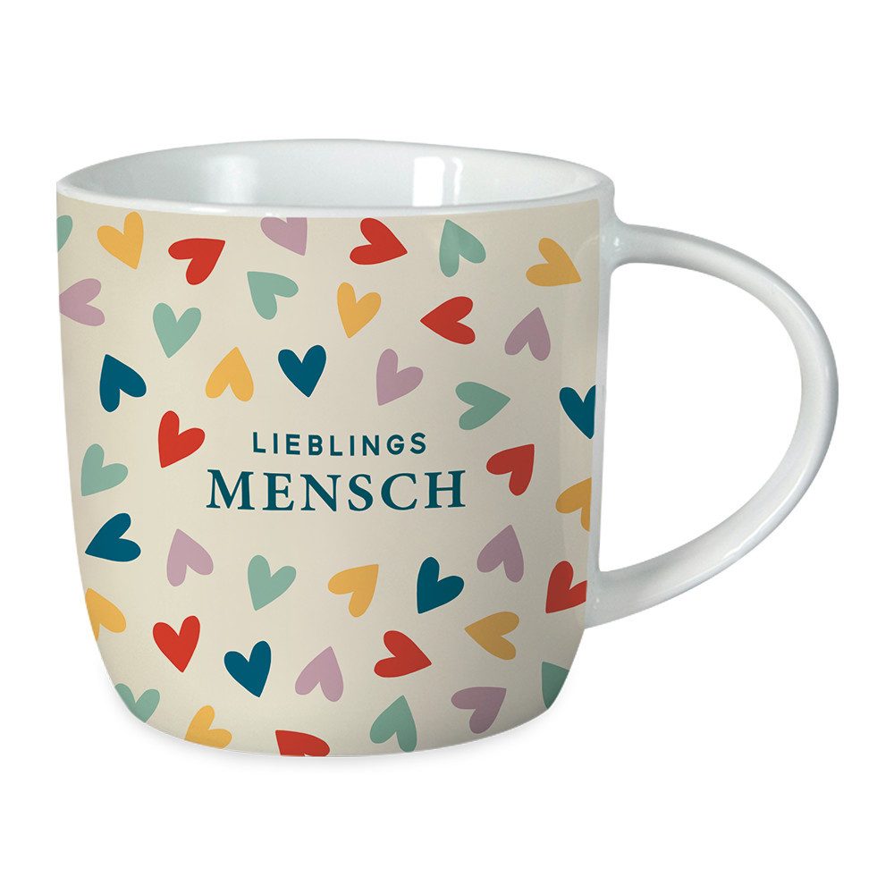 Grafik Werkstatt Tasse Grafik-Werkstatt Gute Laune Tasse, Lieblingsmensch, 1-tlg., Porzellan, Geeignet für die Mikrowelle und Spülmaschine