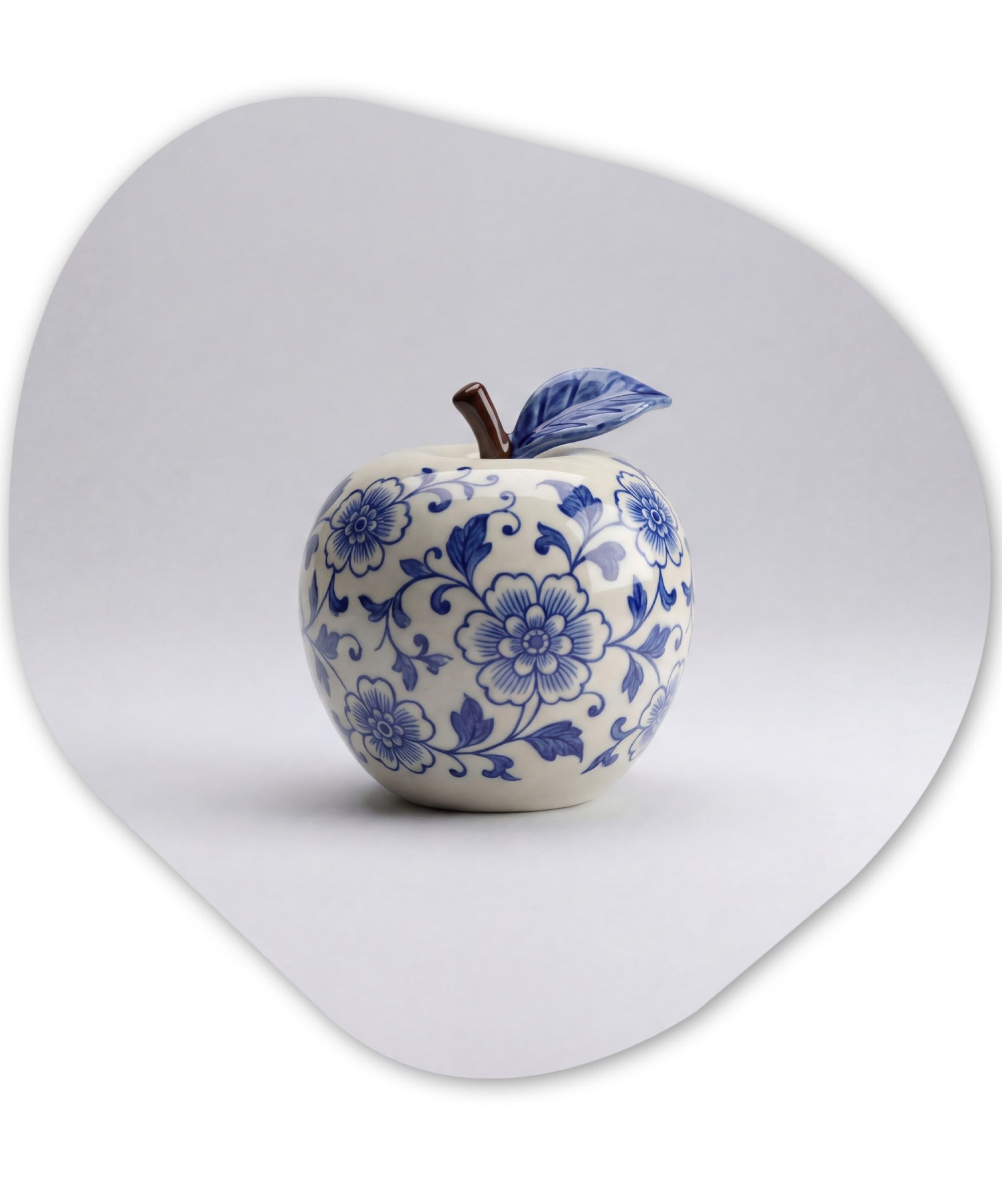 MuchoWow Gemälde Apfel - Blau - Klassisch, Fotodruck (1 St), Wandbild Abstrakt, Wohnzimmer Schlafzimmer Wanddekoration, 40x40 cm