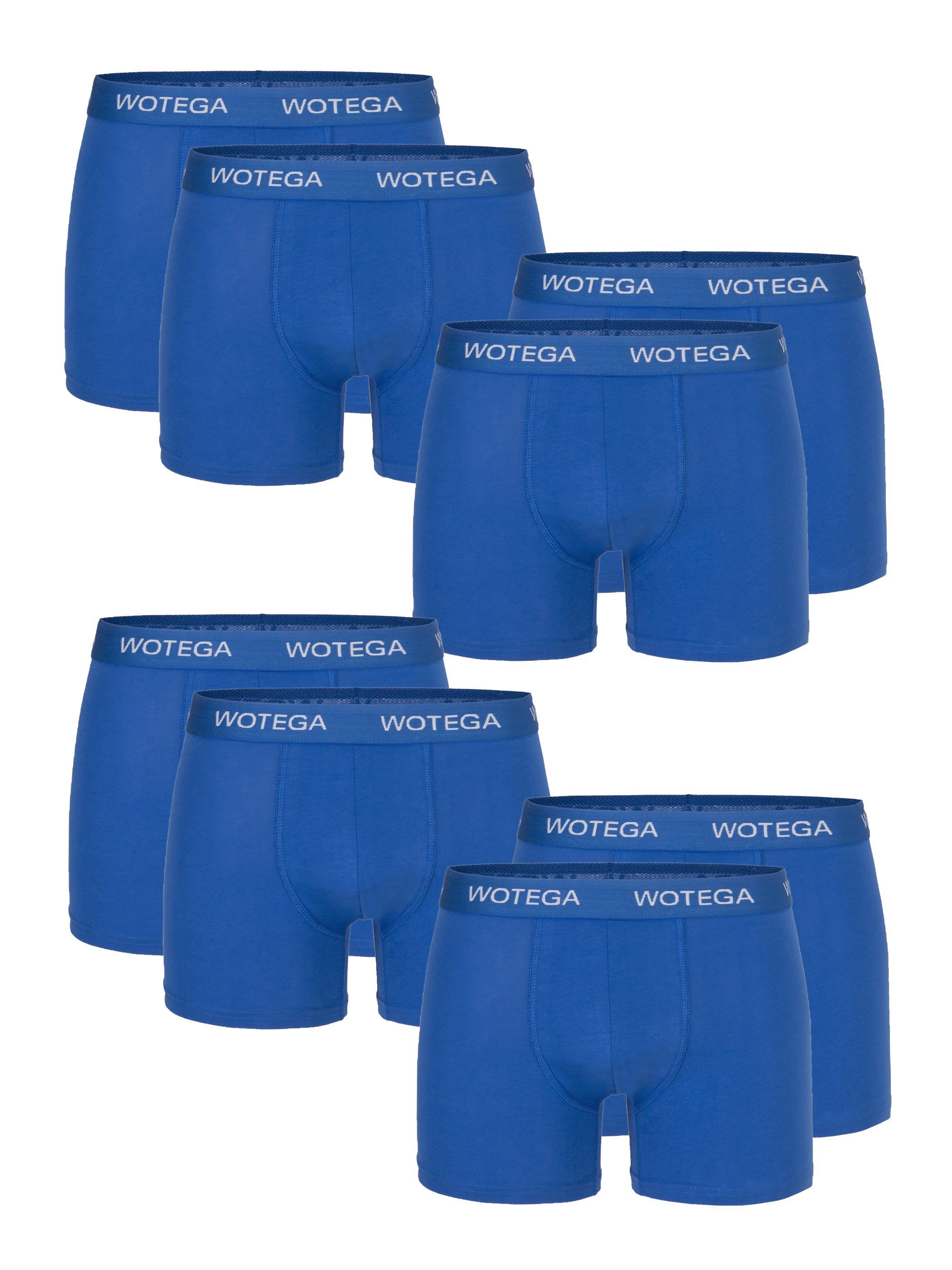 WOTEGA Boxershorts Joe (Spar-Set, 8er-Pack) moderne Baumwoll Unterhosen exklusiv im 8er Pack Blau (Strong Blue 184051) | Boxer anliegend