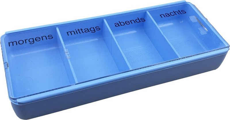 varivendo Pillendose Tablettendose blau (Stück, 1 St., Tablettendose), pill box Pillenturm Tablettenbox Tablettendosierer Pillenkasten