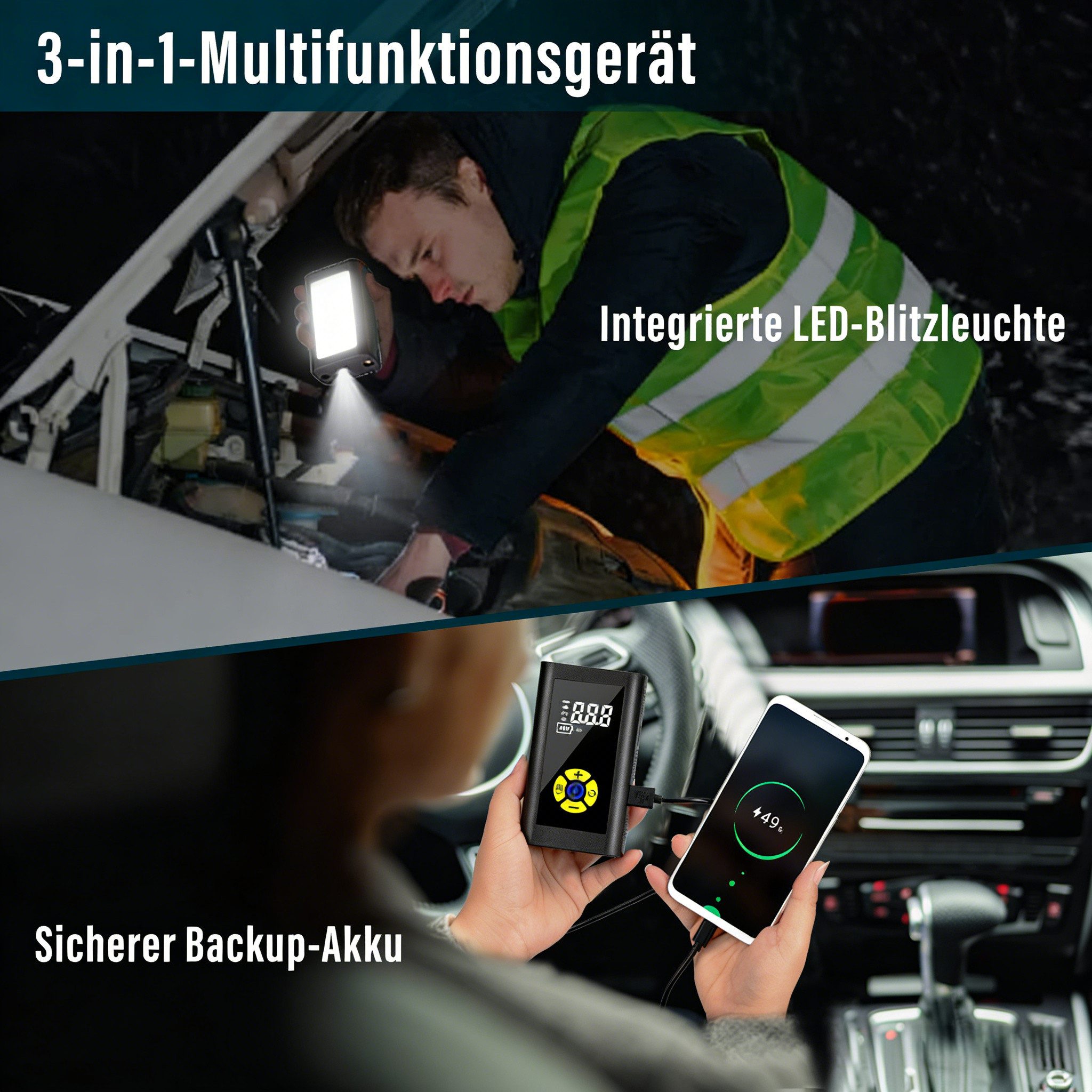 AIBISTAR Akku-Luftpumpe Elektrische Tragbare Luftpumpe,Mini Kompressor,luftpumpe für fahrrad, Akku-Luftpumpe Elektrische,Mini Kompressor,luftpumpe für fahrrad