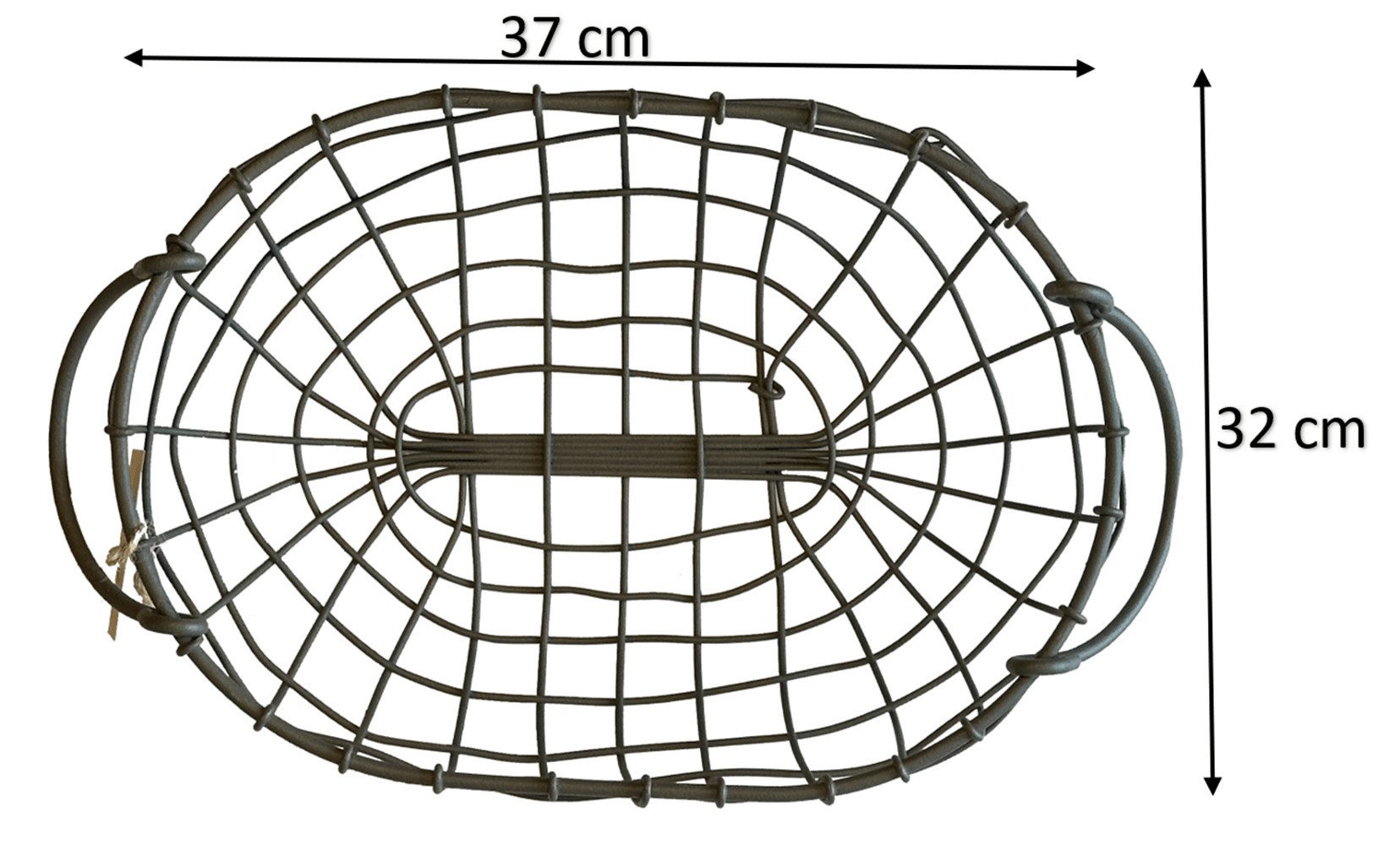 degawo Aufbewahrungsbox degawo Draht Korb -GROSS- oval L= 38,5cm Griffe Dekoration Garten Deko (1x Korb)