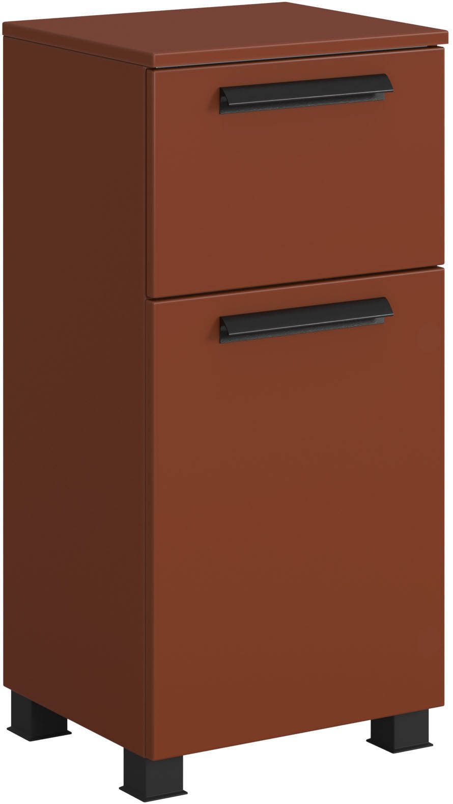 welltime Unterschrank SALVADA, Unterschrank 40 cm, gedämpfte Scharniere, Softclose Rot, Front und Korpus aus hochwertigen MDF, Anti-Finger-Print