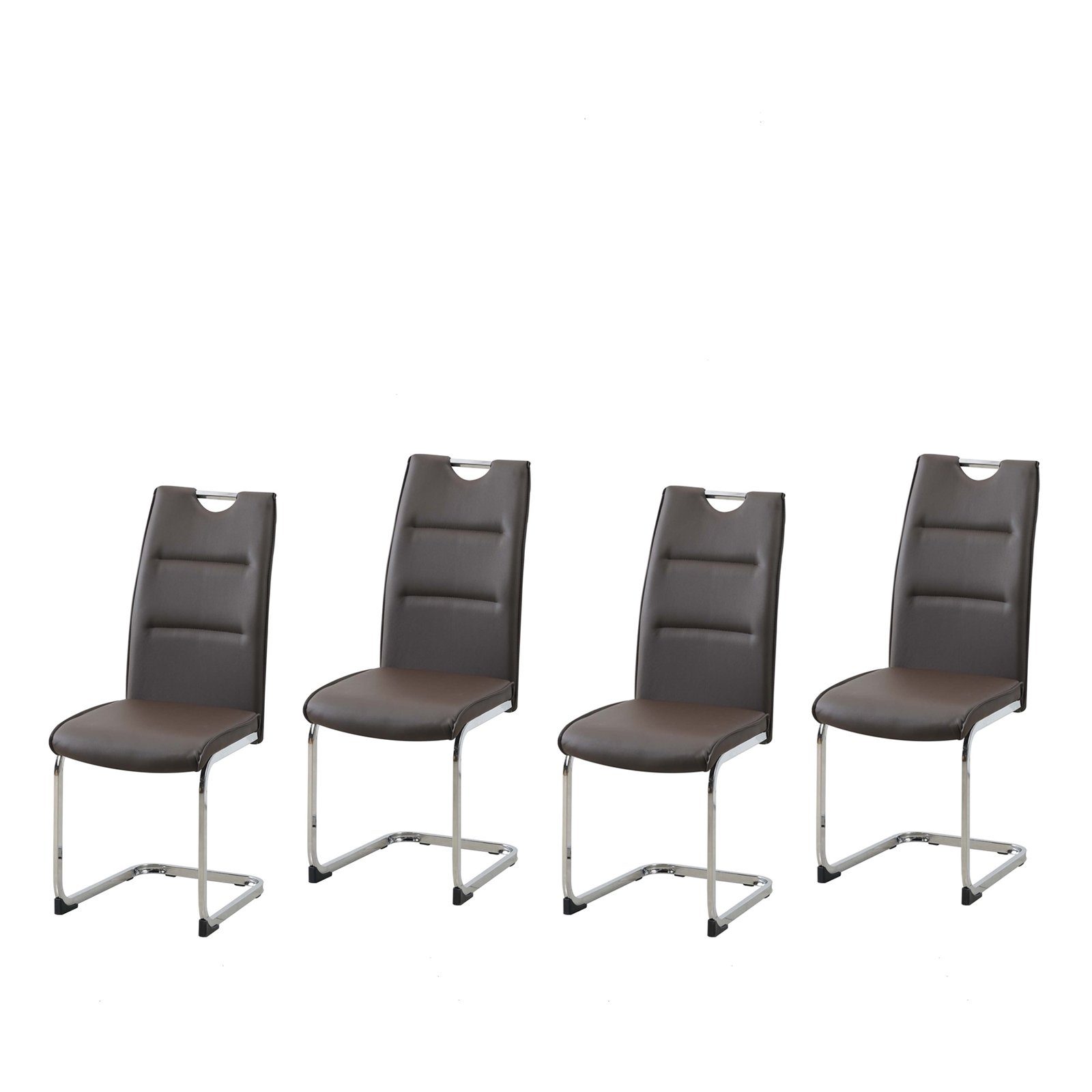 Esszimmerstuhl Schwingstuhl 4er Set PU braun DannyC