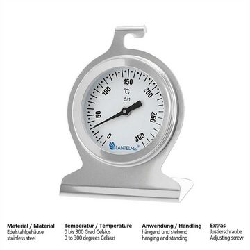 Lantelme Backofenthermometer Ofenthermometer 300 Grad Celsius, 1-tlg., zum hängen oder stellen