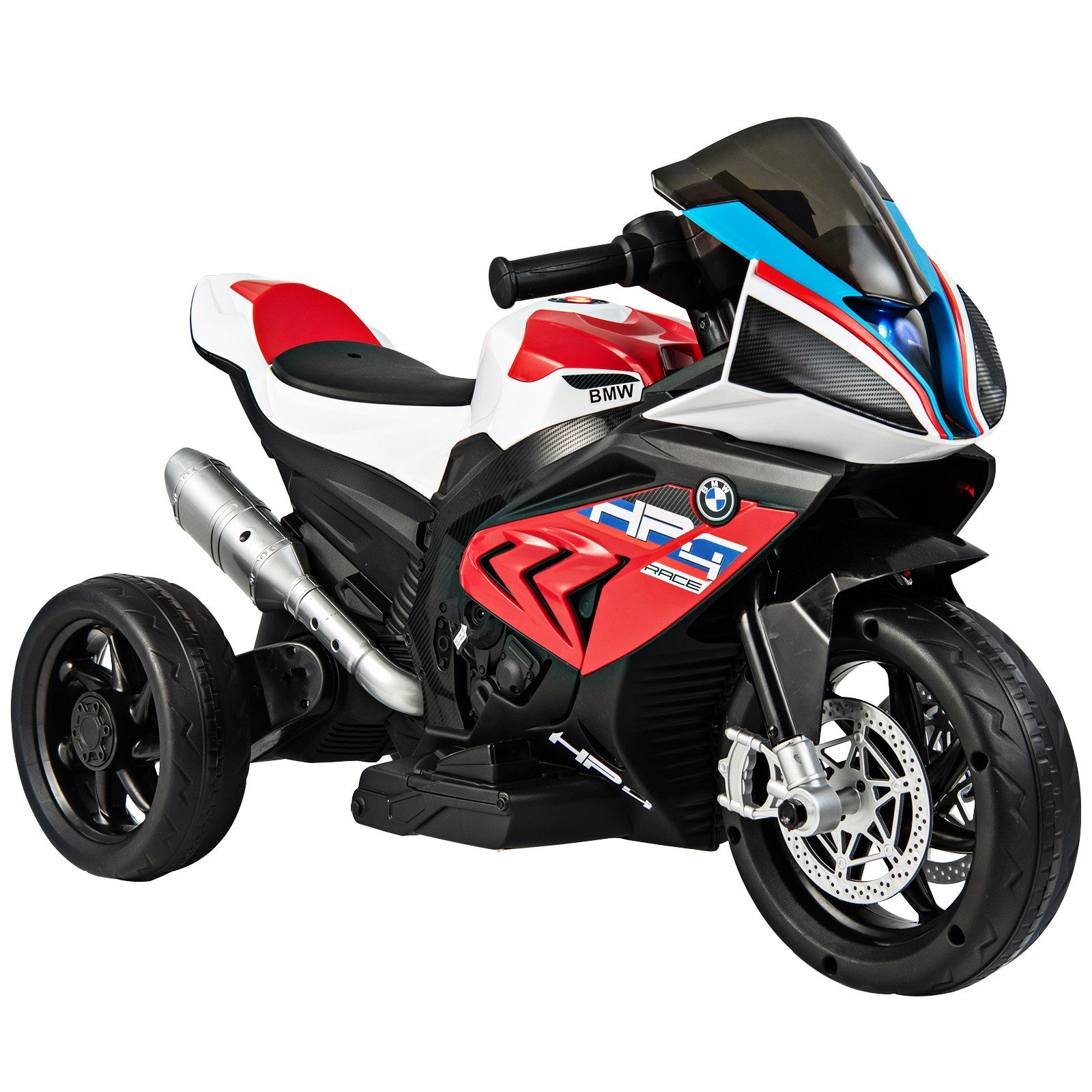 COSTWAY Elektro-Kindermotorrad 6V BMW, mit Musik & 2 Stützrädern