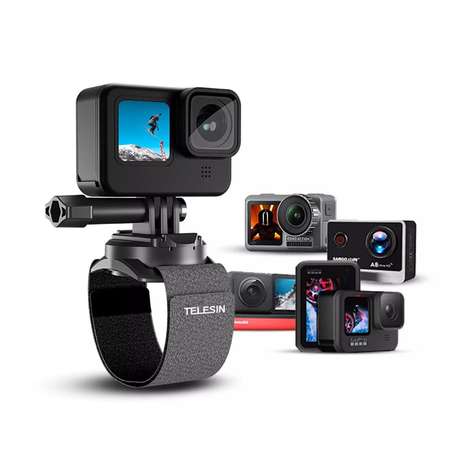 Telesin Handschlaufe 360° Drehbare Handschlaufe für Insta360 Action4 Gopro Universal