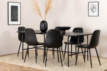 ebuy24 Essgruppe UnoBL Essgruppe Esstisch schwarz und 6 Polar Esszi, (7-tlg)