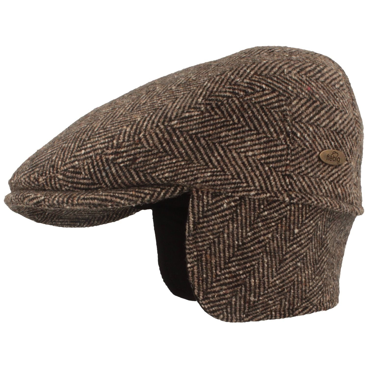 Fiebig Schiebermütze im Fischgrätmuster mit Ohrenschutz günstig online kaufen
