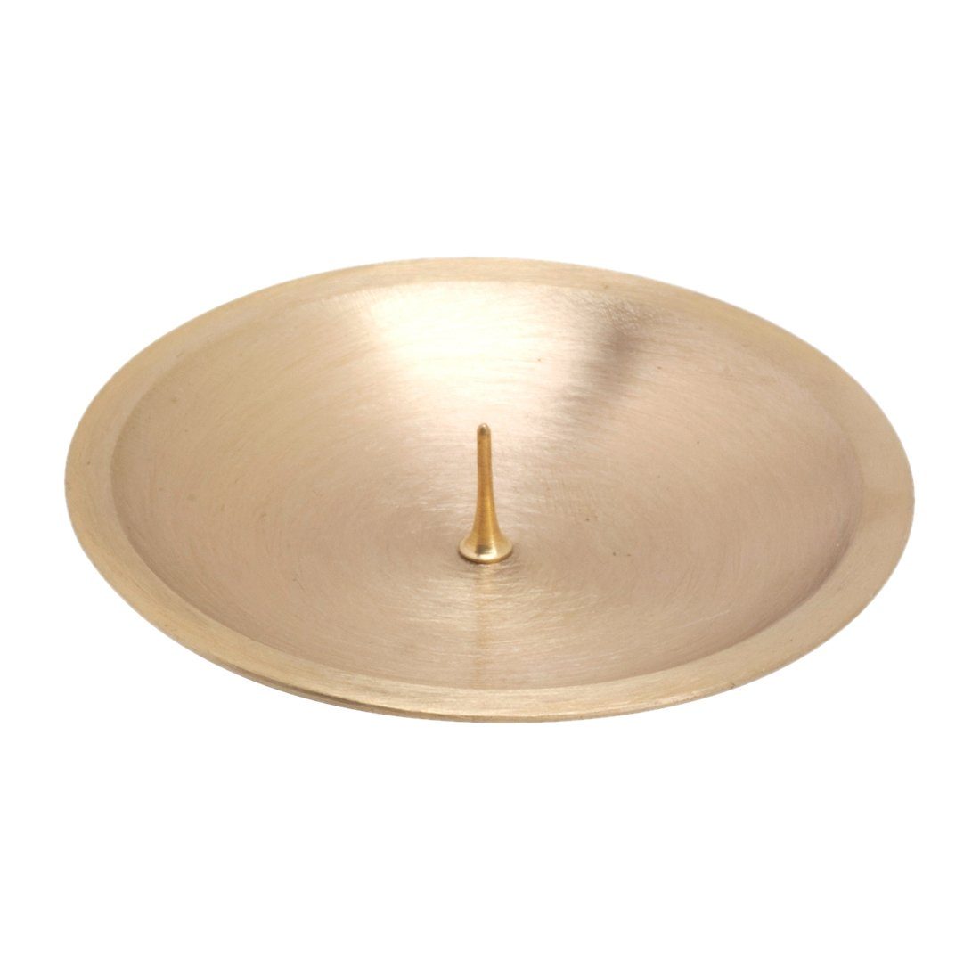 Kerzenhalter Kerzenteller mit Dorn Ø8cm Messing Gold Matt Kerze