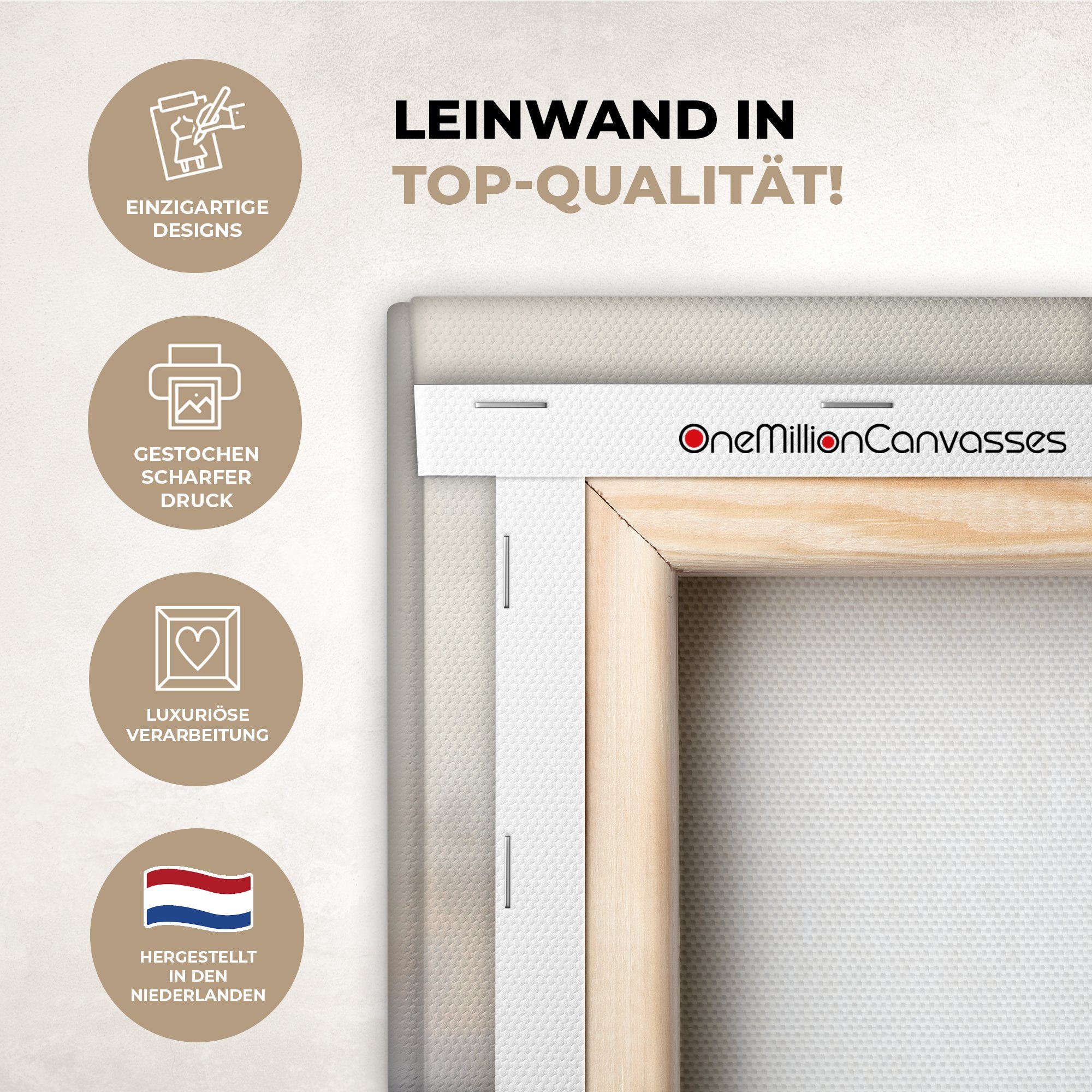 OneMillionCanvasses® Leinwandbild Kunst - Industriell - Grau - Braun - Abstrakt, Fotodruck (1 St), Schlafzimmer Deko Aesthetic, Bilder über Bett, 20x30 cm