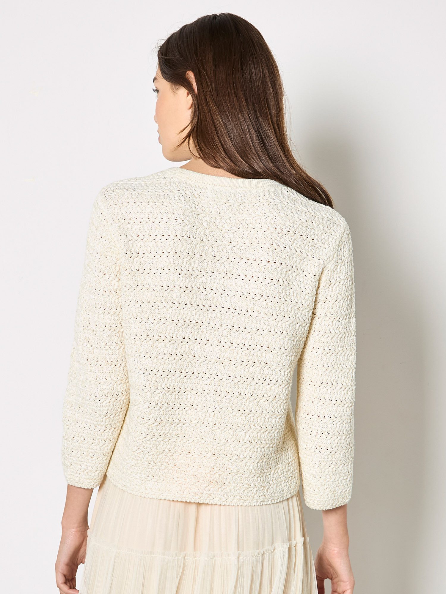 Apricot Cardigan Schimmernder Baumwollcardigan mit dekorativen Knöpfen – Bild 4 von 5