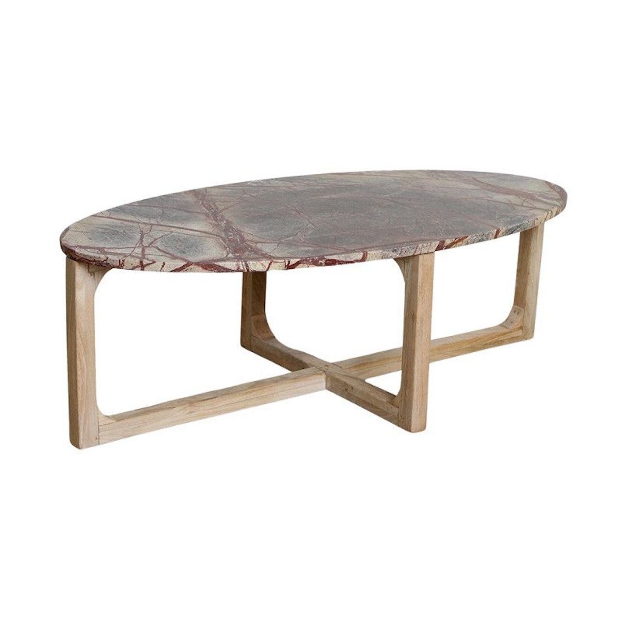 Raw Materials Amsterdam Couchtisch Retro Marble Marmor Holz oval
