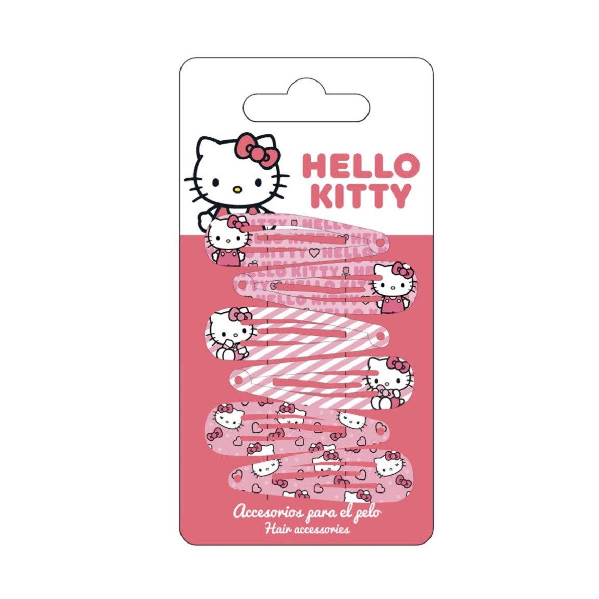 Cerda Haarclip Hello Kitty Haarspangen Set – 6 bunte Clips für Kinder & Mädchen, 6-tlg.