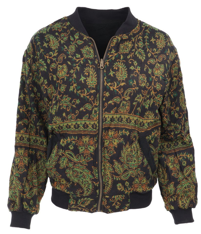 Guru-Shop Langjacke Boho Style Bomberjacke, Wendejacke Feincord -..