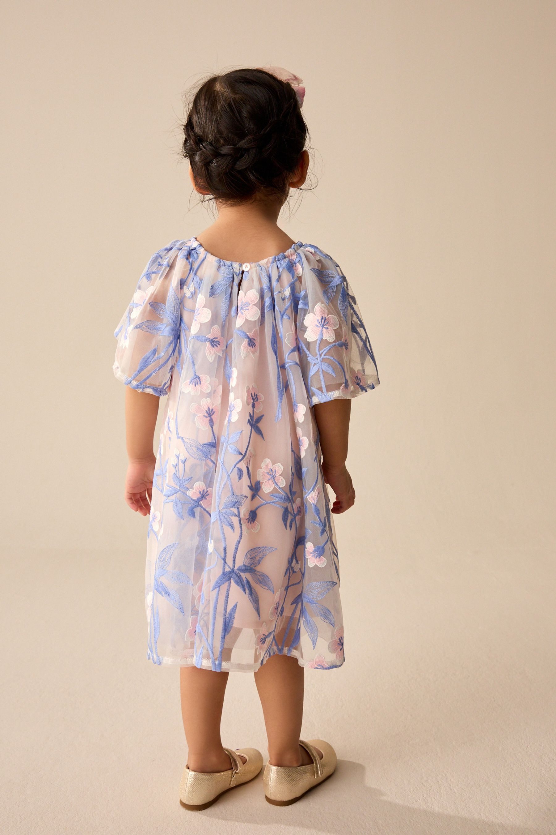Next Tüllkleid Besticktes Kleid aus Netzstoff günstig online kaufen