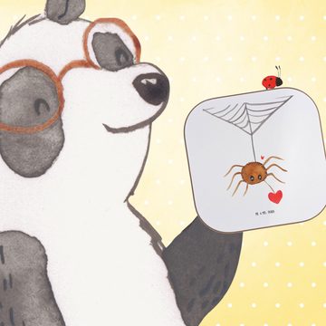 Mr. & Mrs. Panda Getränkeuntersetzer Spinne Agathe Liebe - Weiß - Geschenk, Videos, Liebesbeweis, Merchand, 1-tlg., Innovative Designs