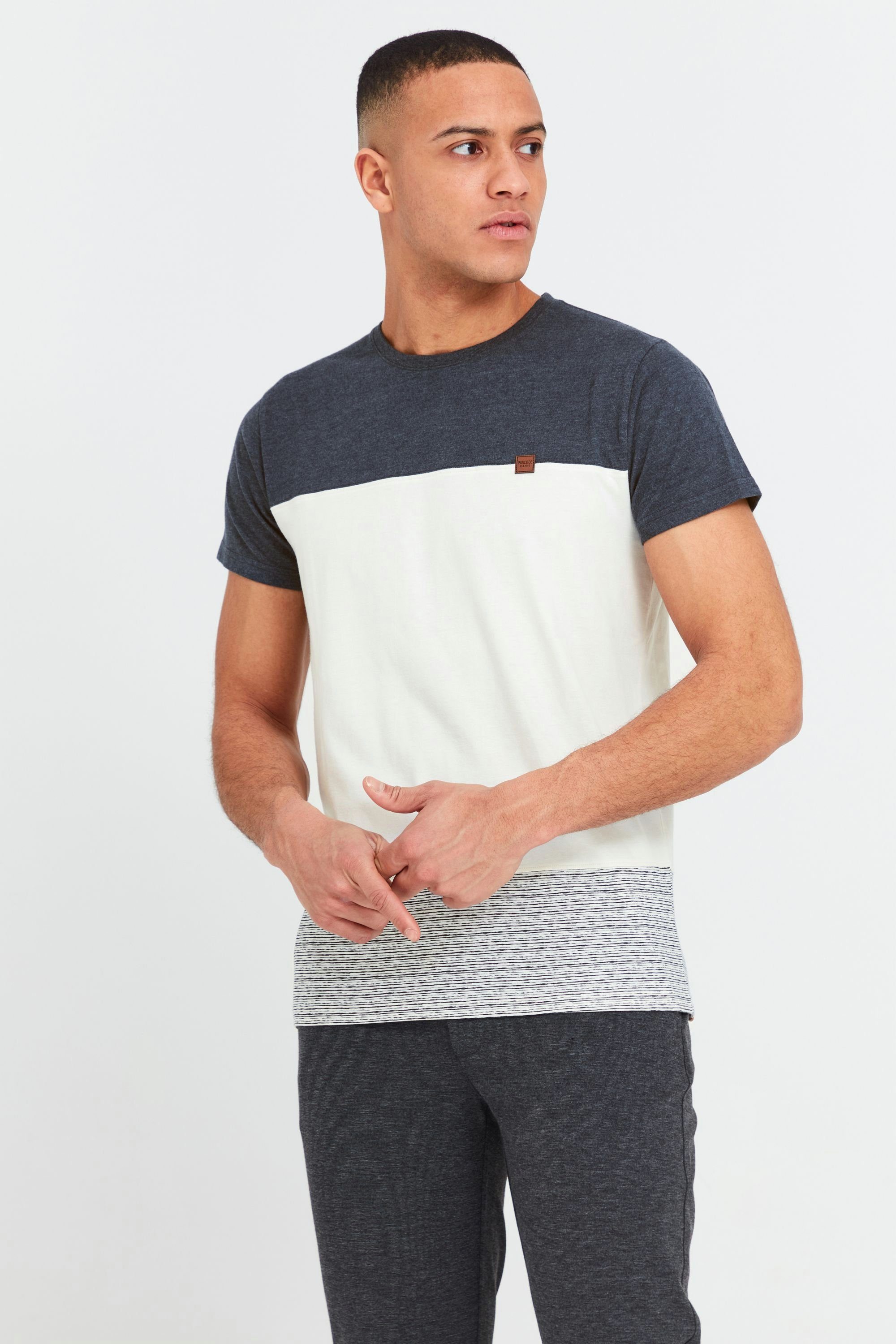 Indicode T-Shirt IDRemmond T-Shirt im Colorblock-Look Marshmellow (091)