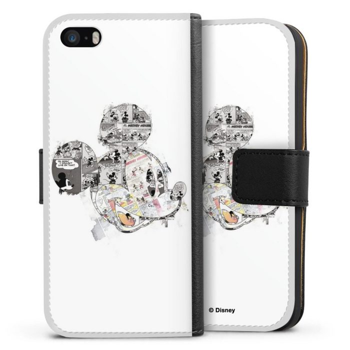 DeinDesign Handyhülle Mickey Mouse Offizielles Lizenzprodukt Disney Mickey Mouse - Collage Apple iPhone 5 Hülle Handy Flip Case Wallet Cover Handytasche Leder