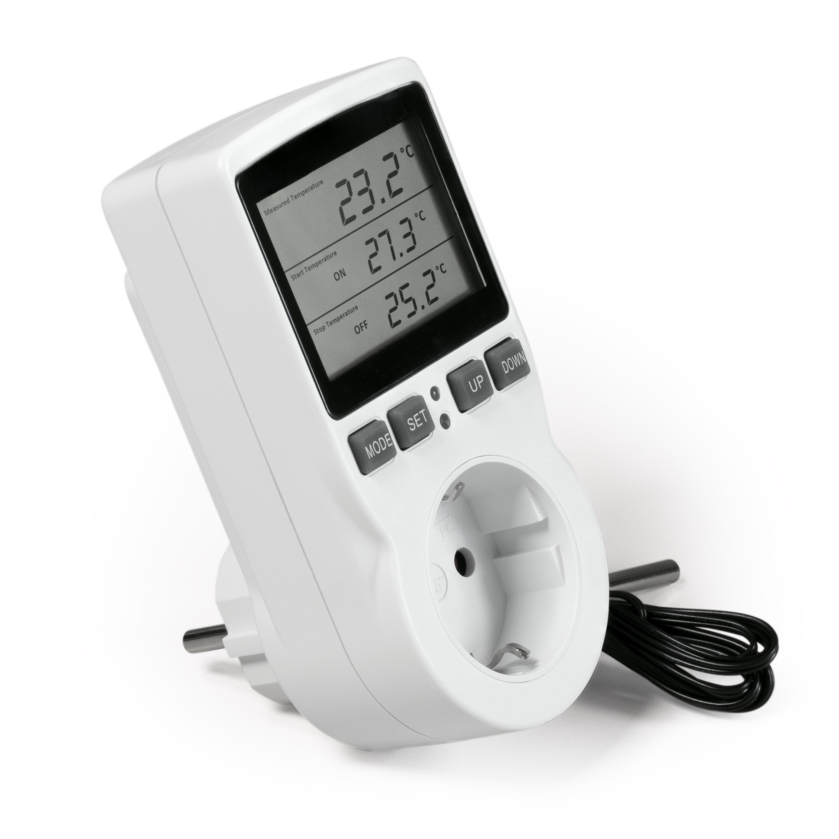 McPower Steckdosen-Thermostat MC POWER - Digitales Steckdosen-Thermostat mit Fühler, TCU-441