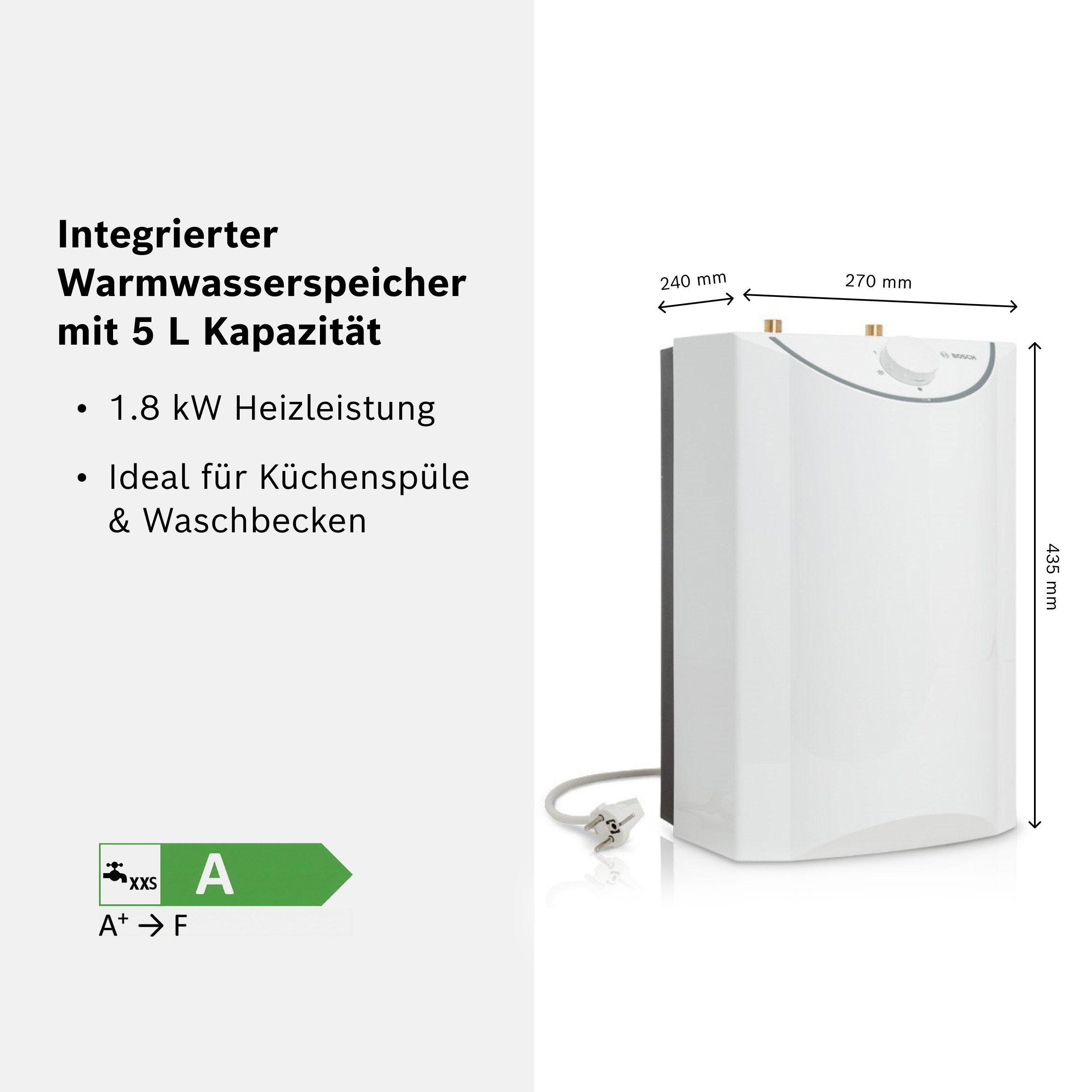 BOSCH Wandspeicher Tronic Store Advanced, mit Tropfstopp, Druckstopp und Kindersicherung