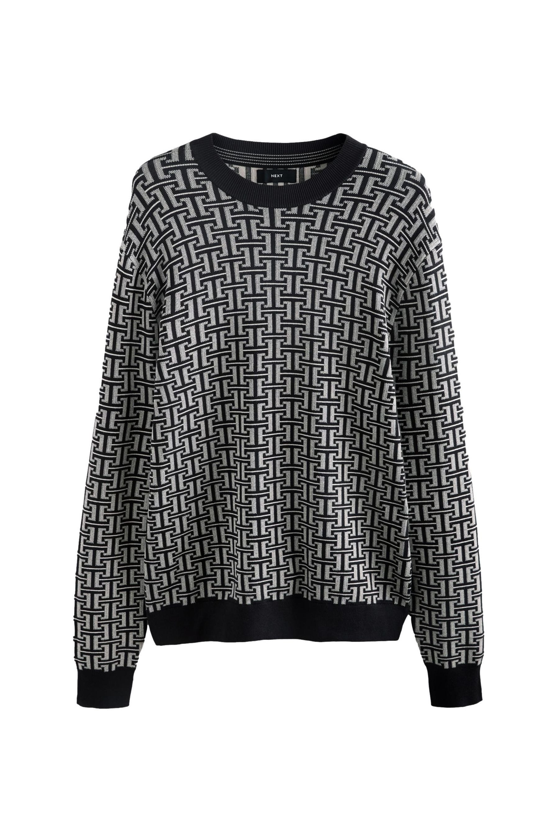 Rundhalspullover Regular Fit Gemusterter Rundhals-Pullover