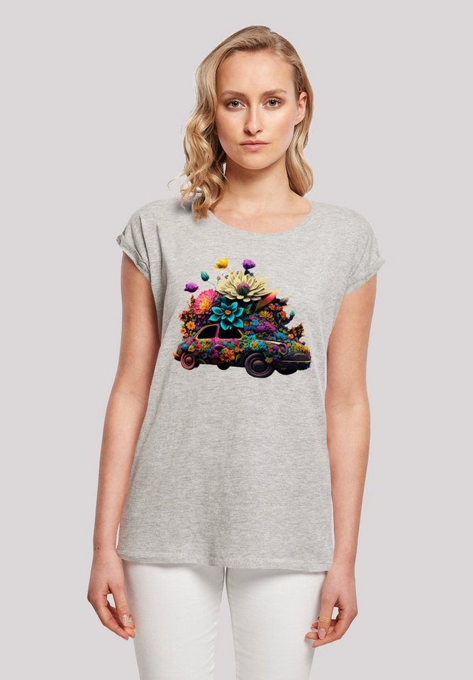 F4NT4STIC T-Shirt Blumen Auto Tee Print