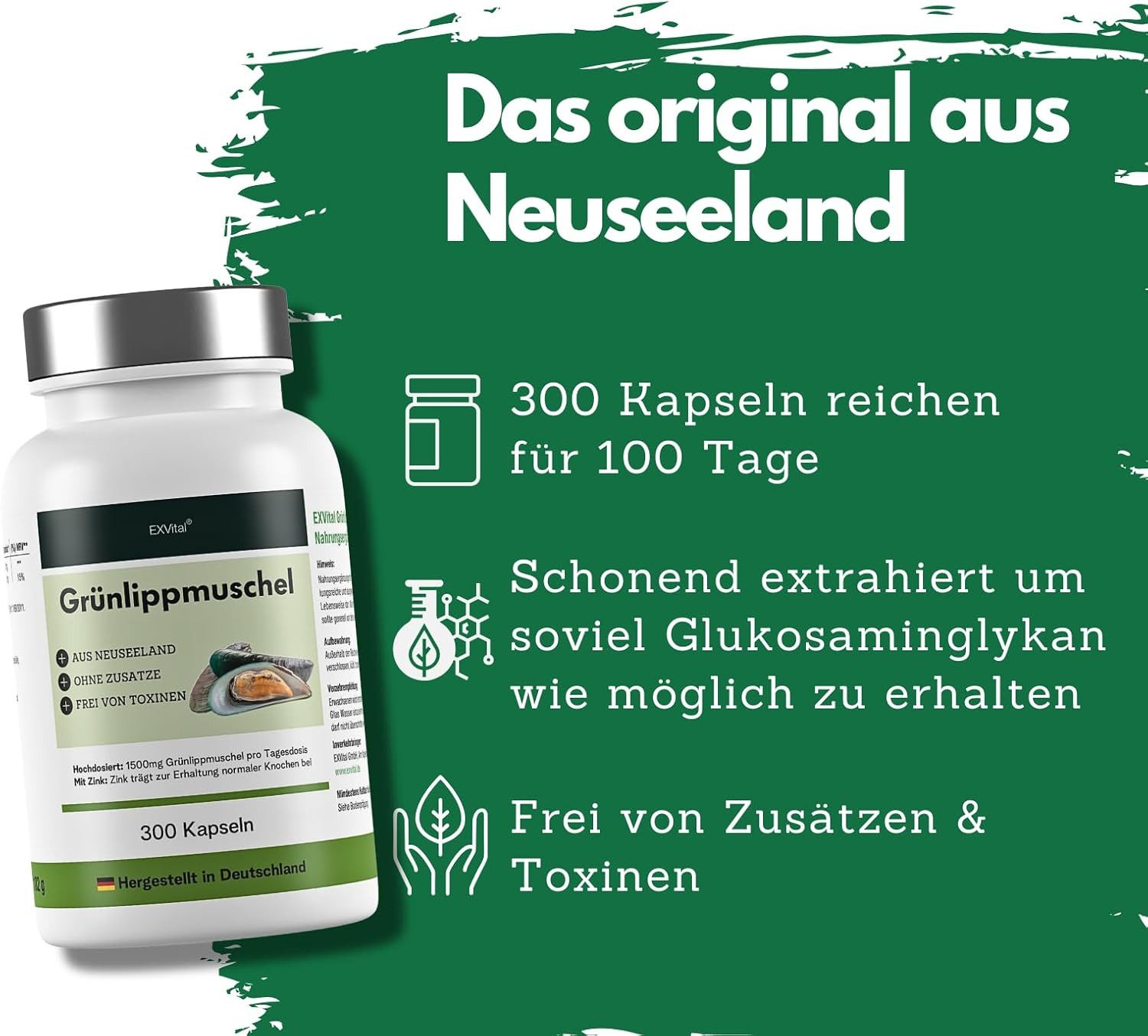 Grünlippmuschel Kapseln- hoch konzentriert aus Neuseeland Kapseln, 180 g