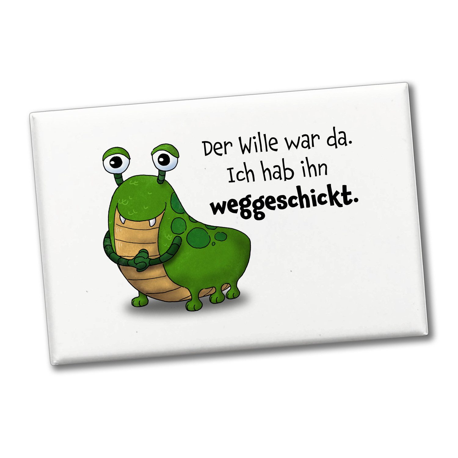 speecheese Magnet Freches Monster in grün Souvenir Souvenir Magnet mit lustigem Spruch