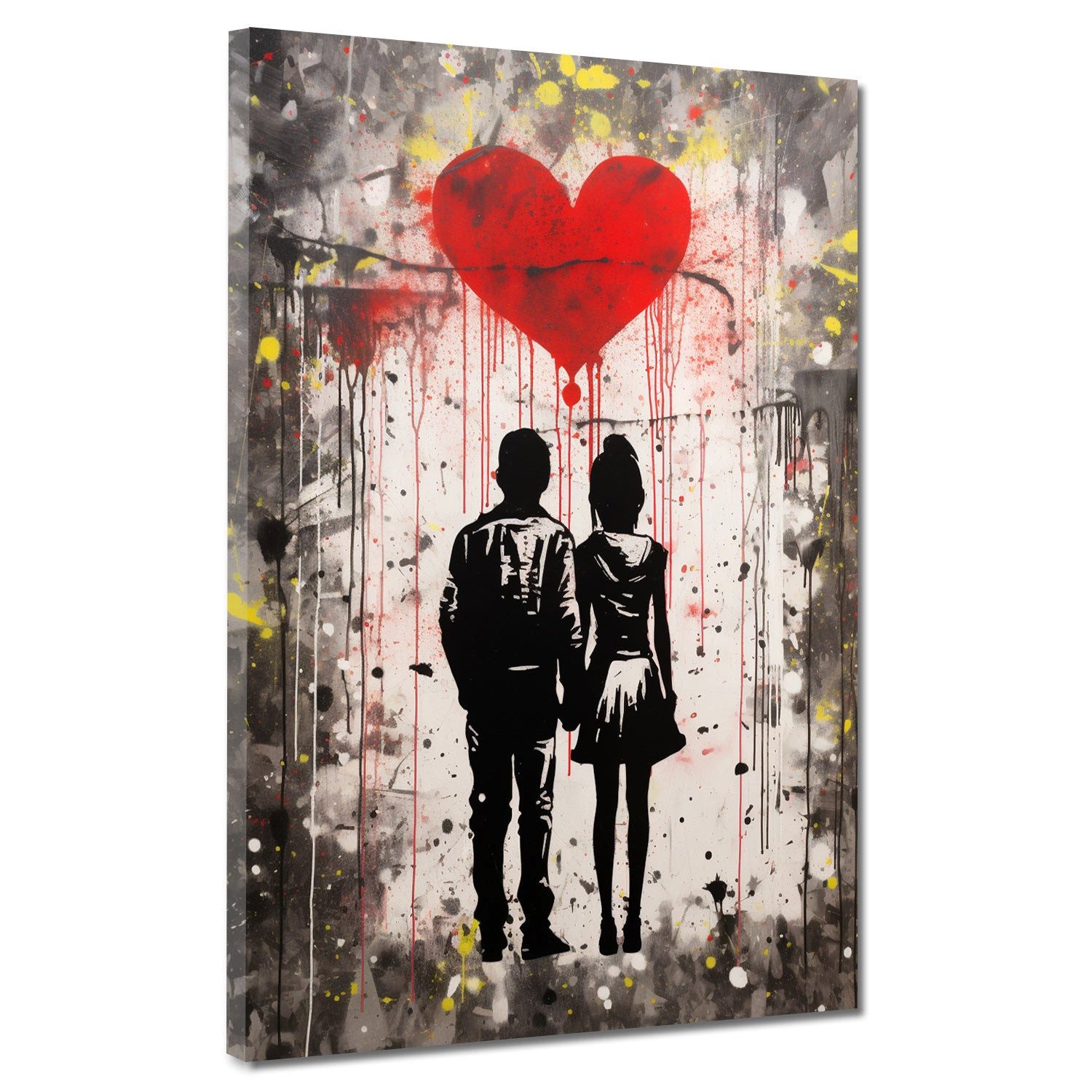 Artedinoi Leinwandbild Liebespaar Leinwandbild Abstrakt Street Art Wandbild Kunstdruck XL Dek, Liebespaar, abstrakt