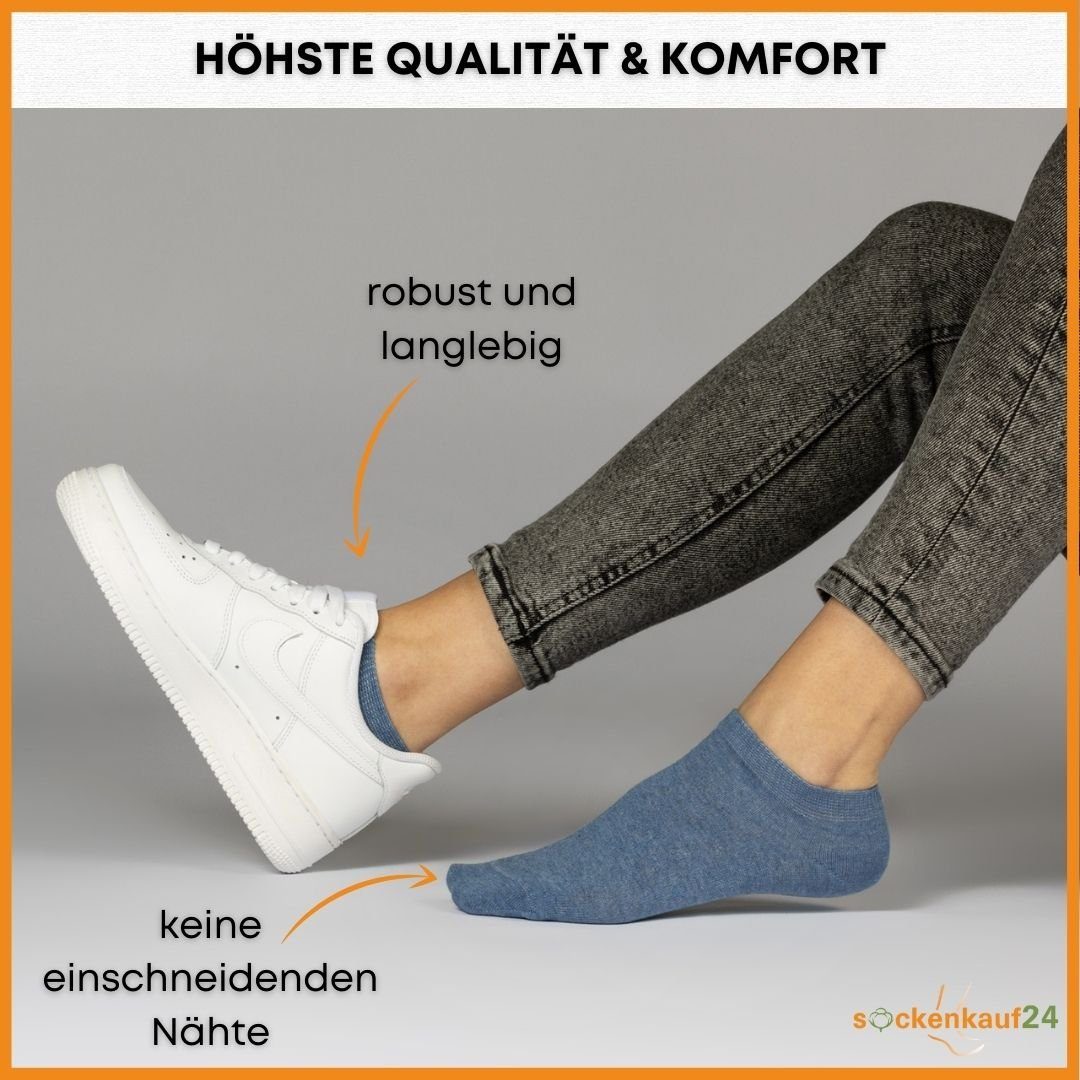 Socken Komfortbund 70202T mit WP sockenkauf24 - 10 Sneaker & Basic aus Herren Paar Baumwolle Damen (Basicline) (Jeans, Sneakersocken 39-42)