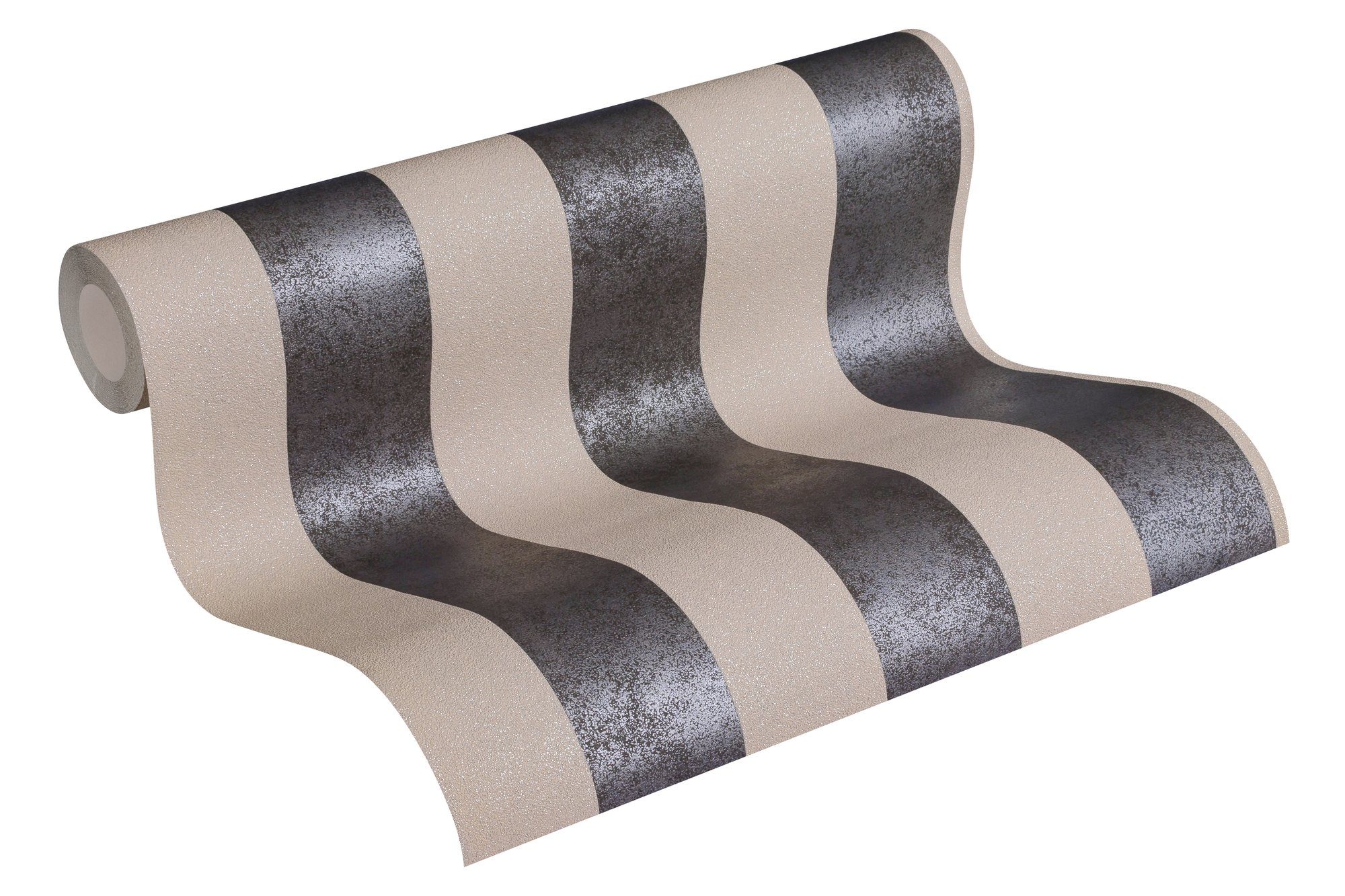 living walls Vliestapete A.S. Création Trendwall, Streifentapete, schwarz, beige 372714. Reduzierter Preis € 27,36. Unverbindliche Preisempfehlung € 57,95, (€ 5,16 pro 1 qm)