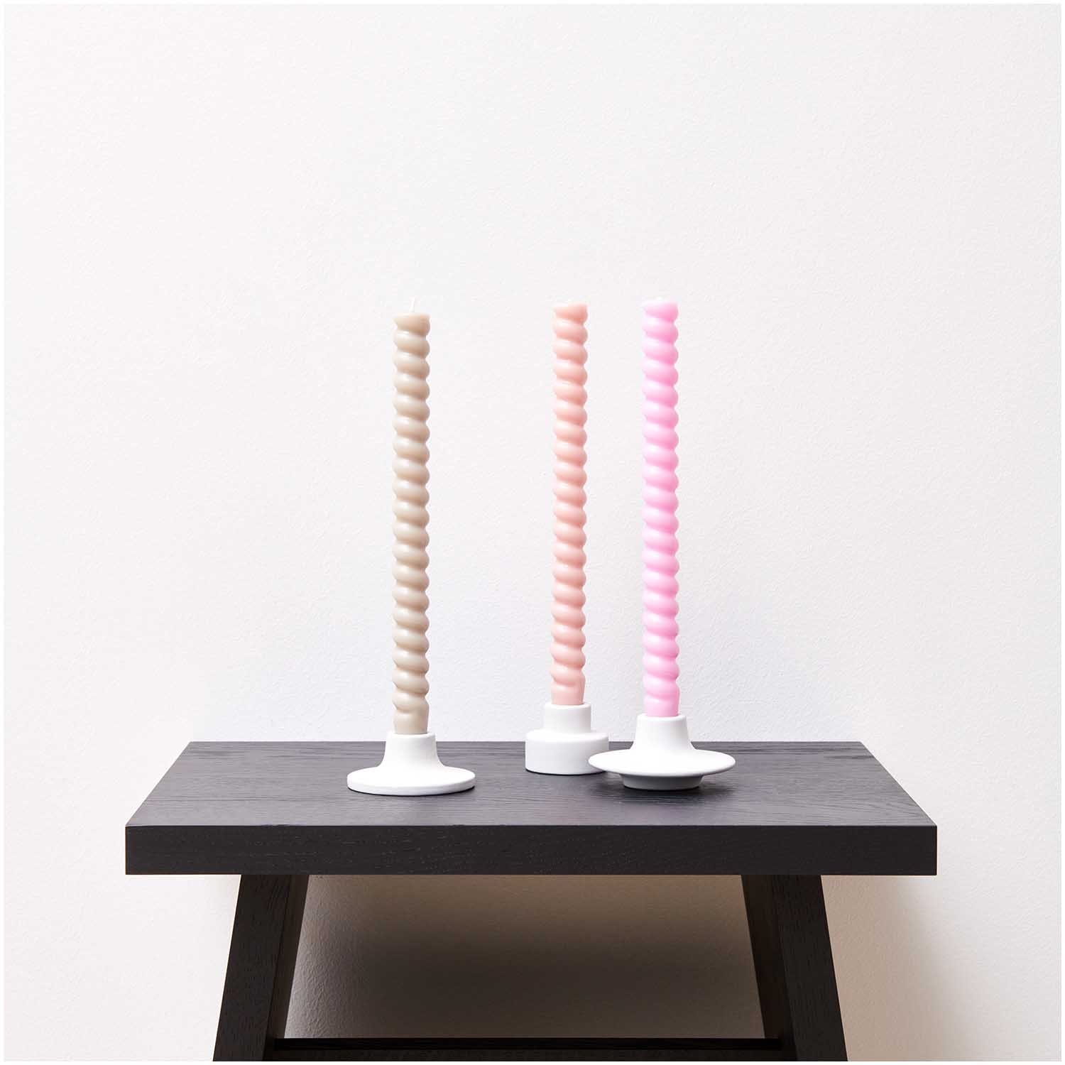 Rico Design Kerzenhalter Kerzenständer Porzellankerzenhalter, weiß, 8x8x3,5cm