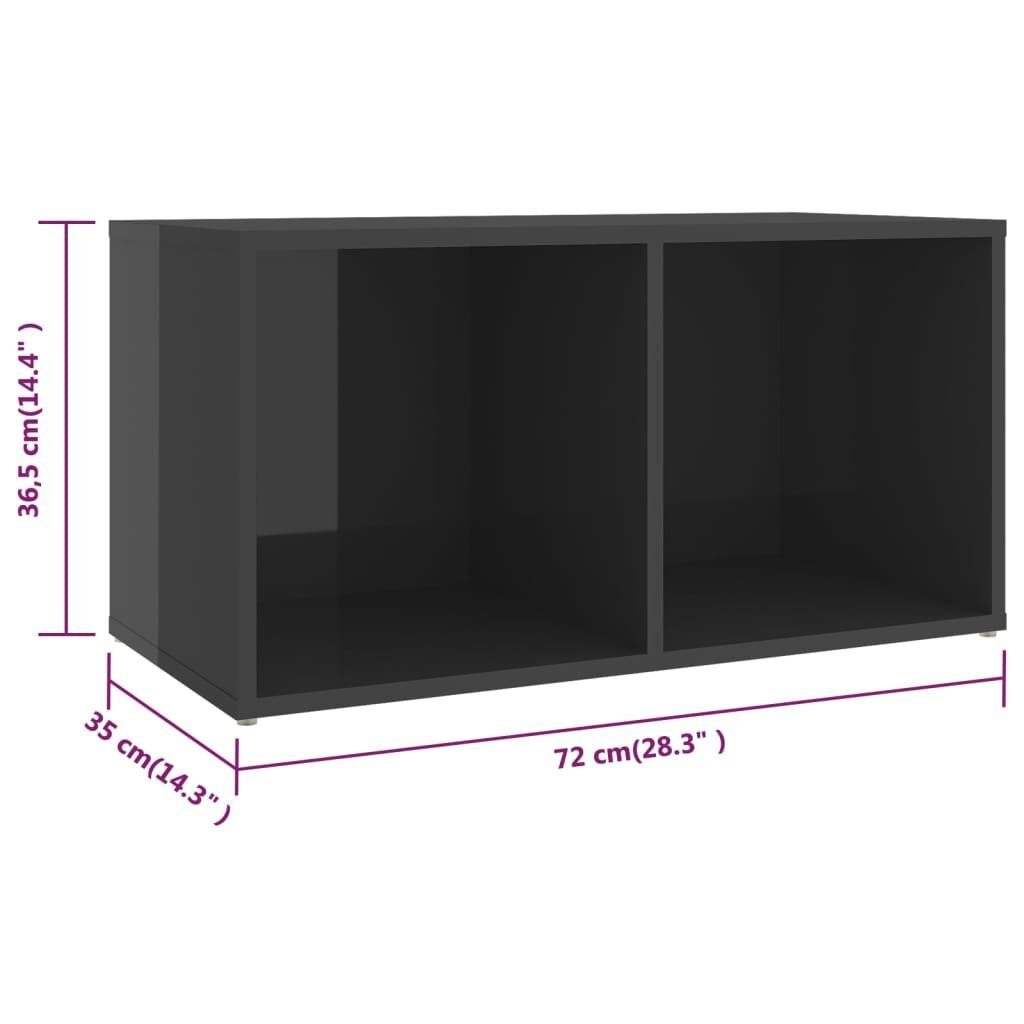 vidaXL TV-Schrank 72x35x36,5 Stk. (4-St) Holzwerkstoff 4 cm TV-Schränke Hochglanz-Grau