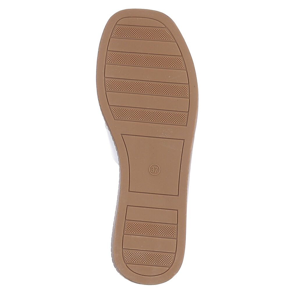Ital-Design Modische Sandalen mit gepolsterter Sohle für Damen Pantolette (91409183) Keilabsatz/Wedge Pantoletten in Weiß