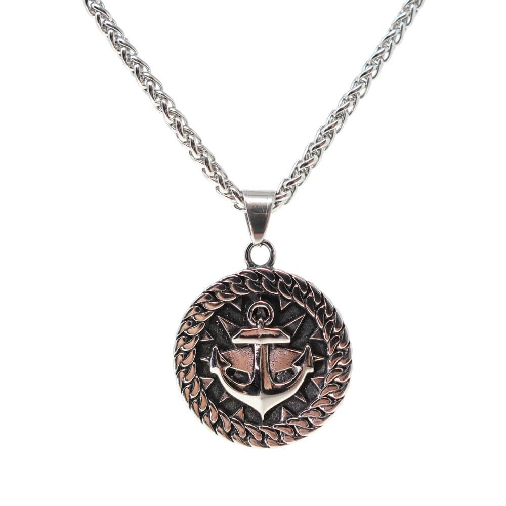 DALMARO Kette mit Anhänger Lederkette Edelstahlkette 316L ANKER AMULETT, He günstig online kaufen