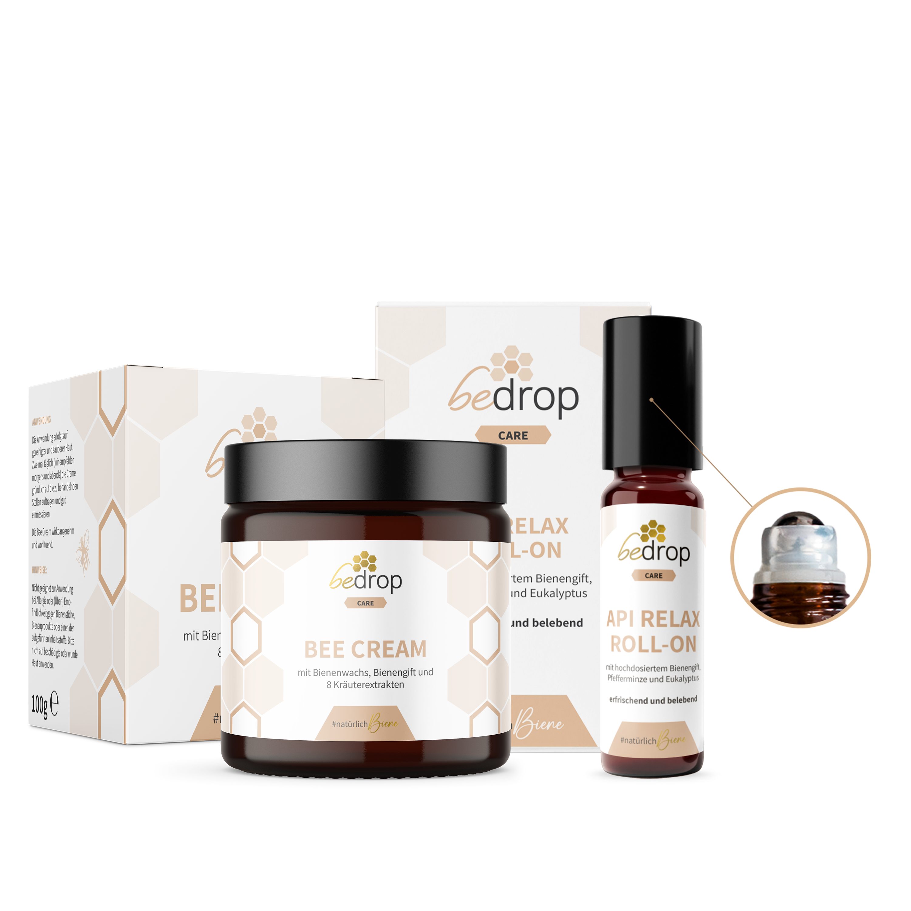 bedrop Körperpflegemittel Bienengift Relax Set: Bee Cream + Api Relax für kühlende Entspannung, Bienengift, Menthol & Eukalyptus für erfrischende Momente