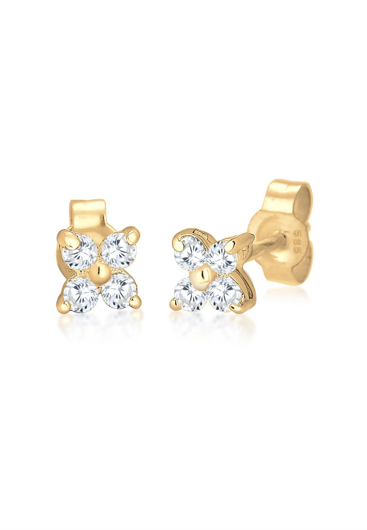 Elli Premium Paar Ohrstecker Blume Zirkonia günstig online kaufen