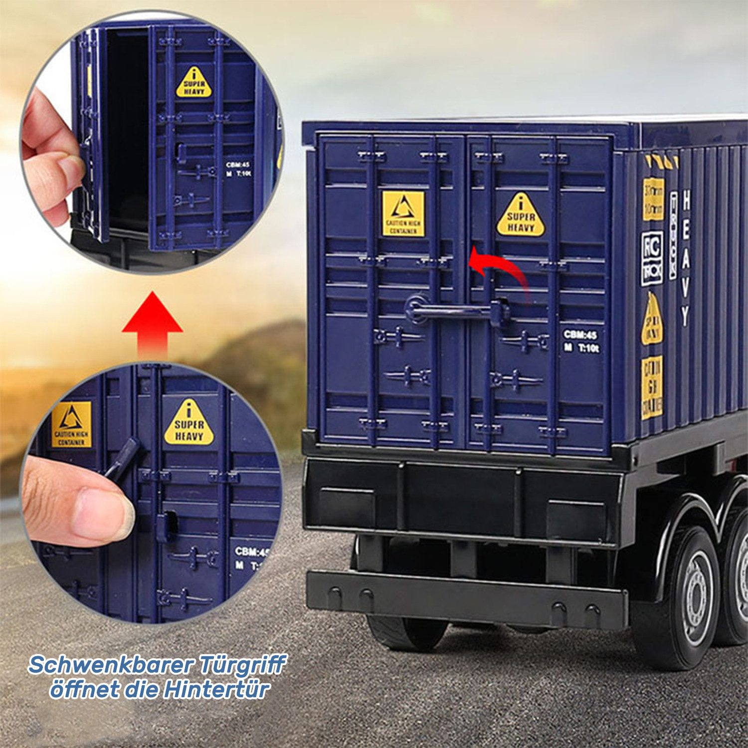 Esun RC-Auto RC LKW Spielzeug, 1:12 Ferngesteuerter Truck mit Lichtern und Musik (SET, Komplettset), Ferngesteuertes Auto für Jungen ab 6 7 8 9 10 11