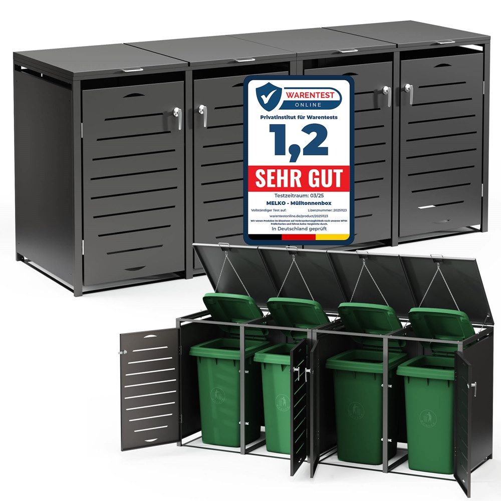 Melko Mülltonnenbox Mülltonnenverkleidung 240L Tonnenhaus Mülltonnenhaus Abfallbehälter (Set, Set), modular erweiterbar