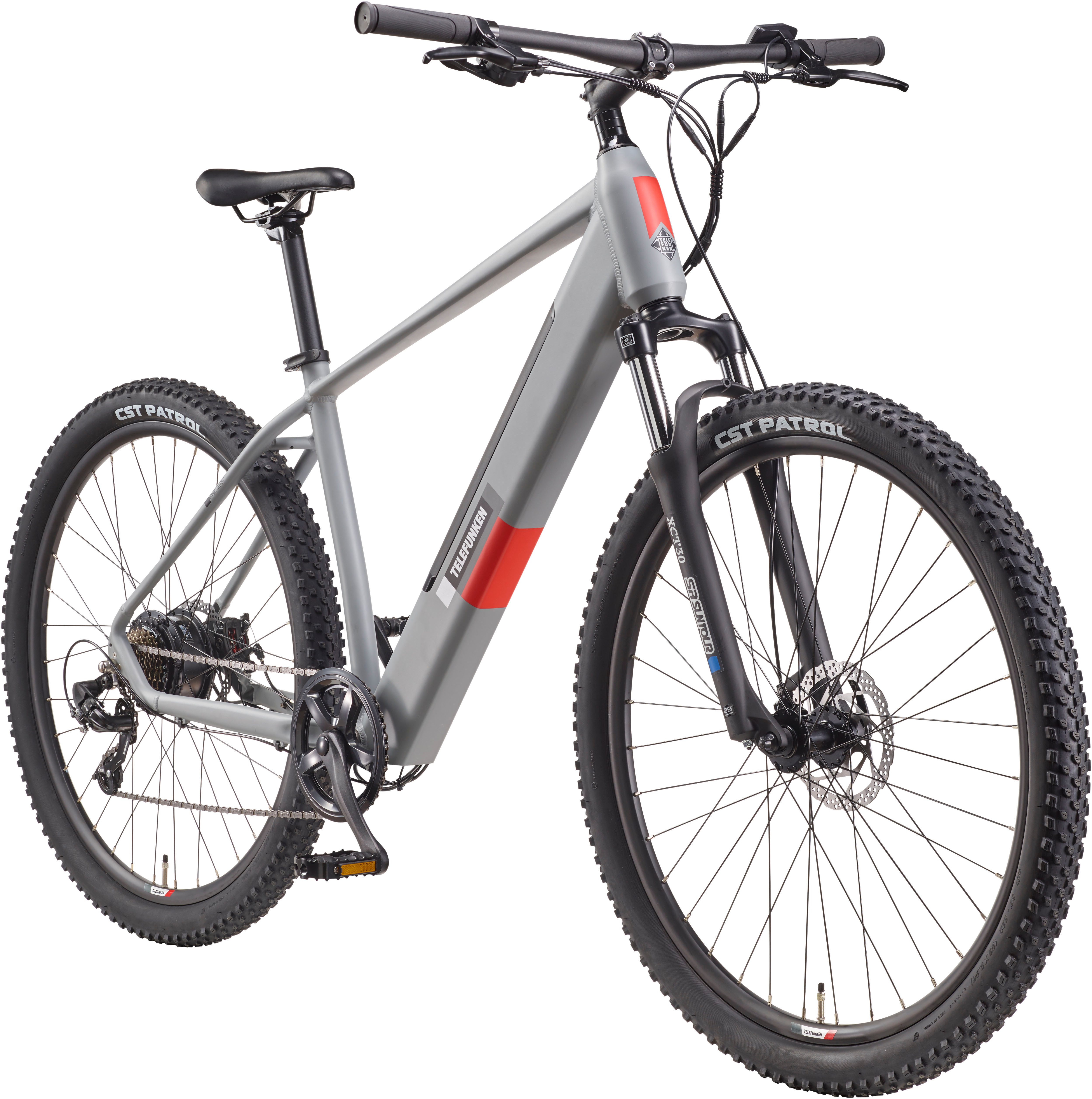 Telefunken E-Bike Mountainbike Aufsteiger M921, 7 Gang Shimano, Kettenschaltung, Heckmotor, 468 Wh, (29 Zoll, Scheibenbremsen), Pedelec, Elektrofahrrad für Damen u. Herren, MTB
