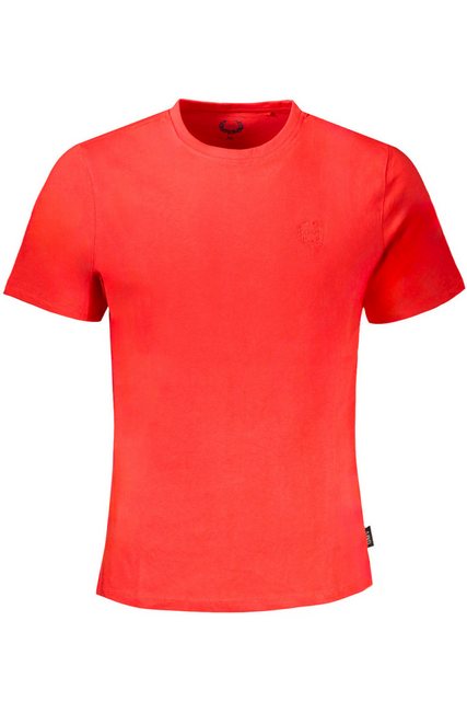GIAN MARCO VENTURI T-Shirt Herren Rot Piquet T-Shirt mit Rundhals & Sticker günstig online kaufen