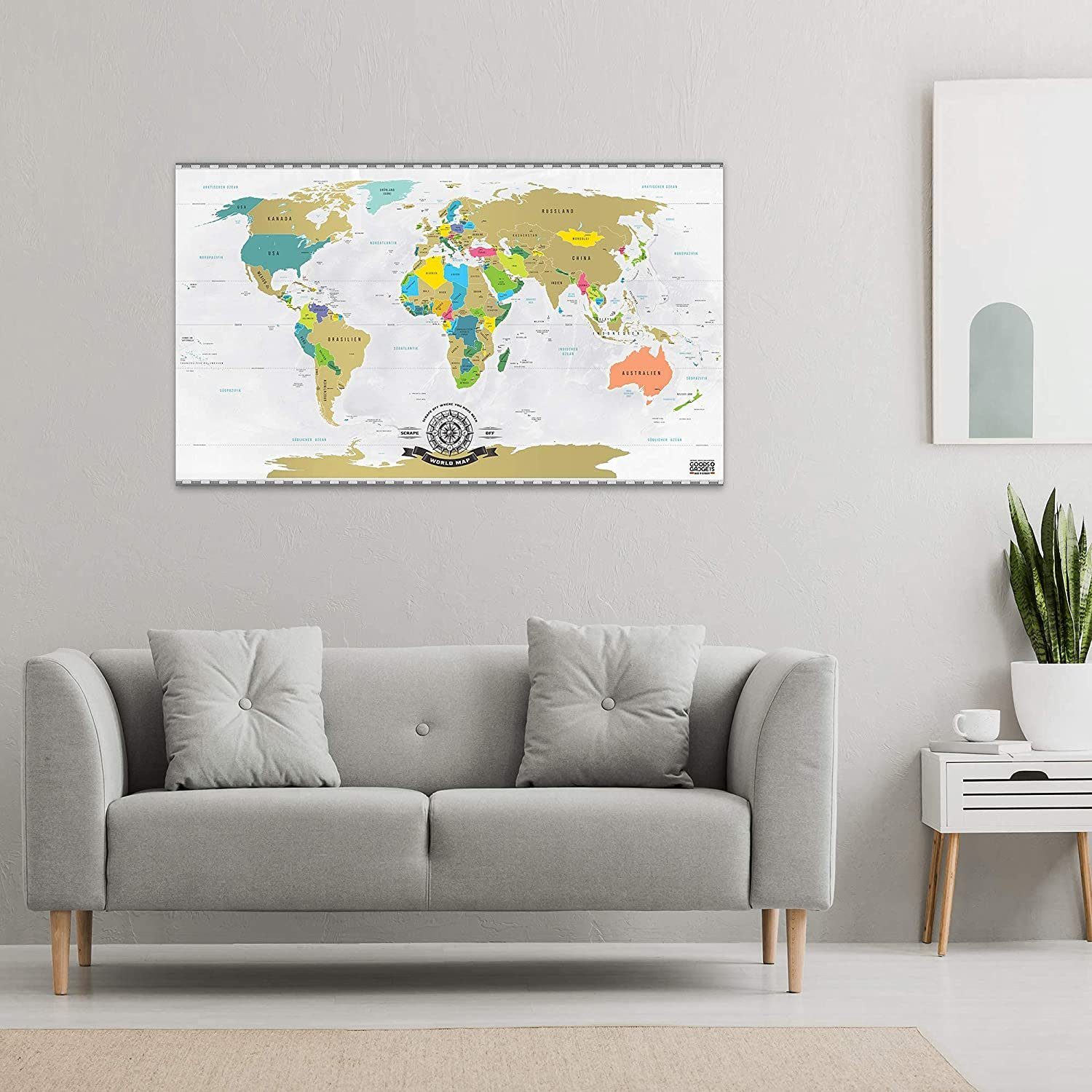 Weltkarte Rubbeln, Goods+Gadgets Reise-Karte Scratch Freirubbeln zum Poster zum Map, Poster off