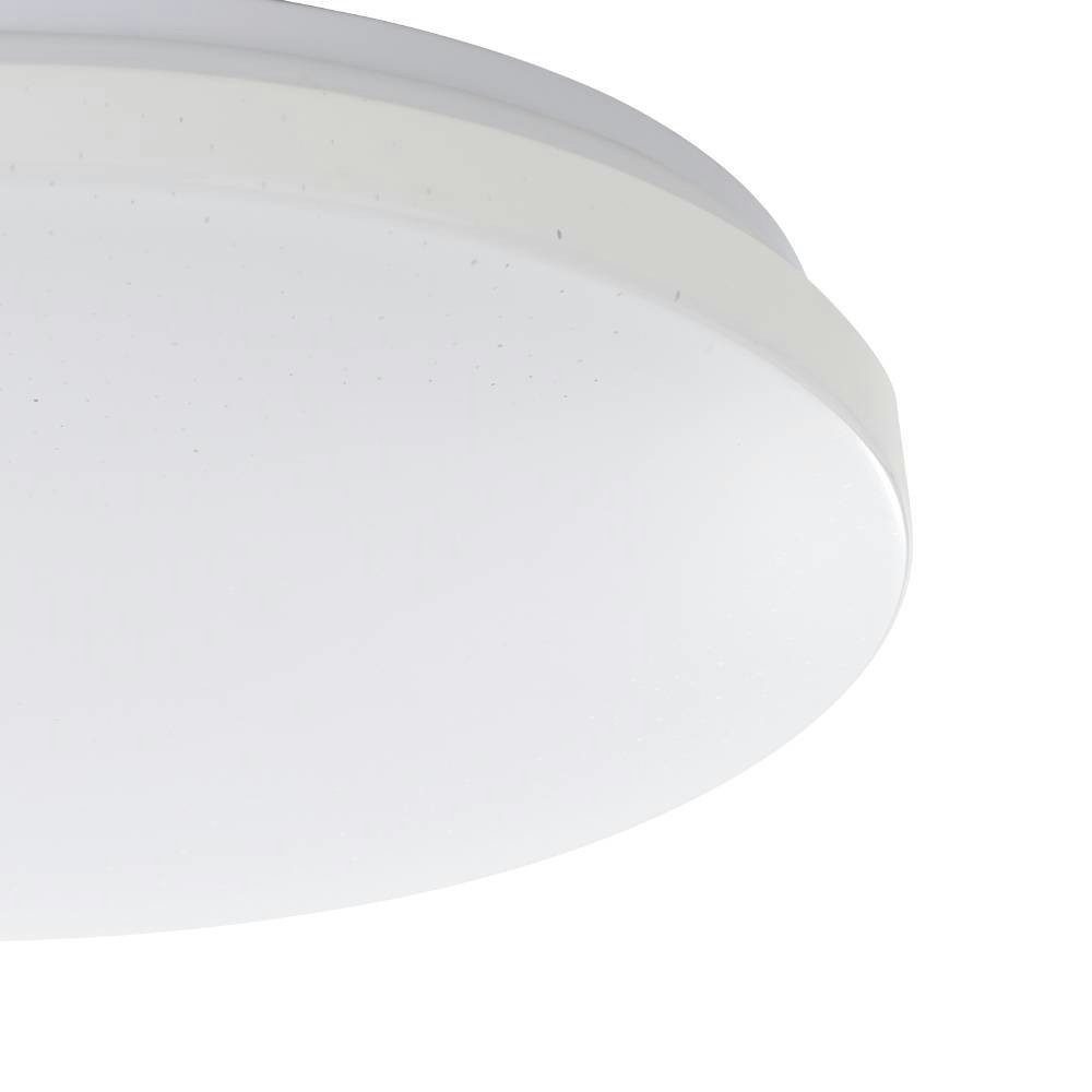 EGLO Deckenleuchte FRANIA-S Deckenlampe, weiß, Kristalleffekt, geringe Aufbauhöhe, 1x18W, LED fest integriert, Neutralweiß, Wohzimmer, Küche, Esszimmer, Flur, modern, rund, 1100 Lumen, 28x7cm