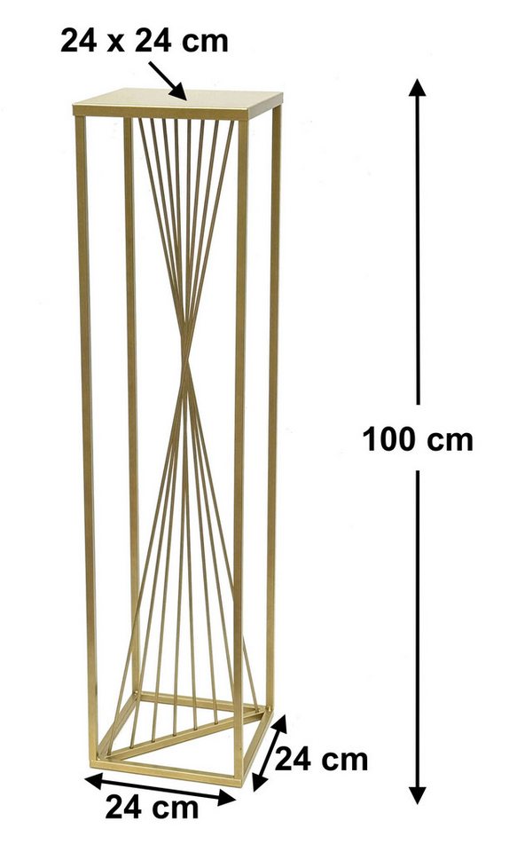 Thumbnail - DanDiBo Blumenhocker Metall Gold Eckig 100 cm Blumenständer Beistelltisch