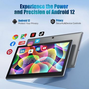 MESWAO Tablet (14,1", 128 GB, Android 12, 2,4G+5G, Tablet 1920*1080 IPS HD Display,10000mAh Akku Ideal für Produktivität)