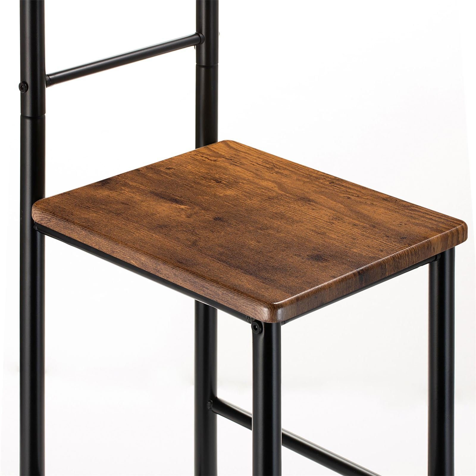 CARO-Möbel Herrendiener JIVO, Stummer Diener mit Hosenbügel Kleiderablage aus Metall schwarz/vintage