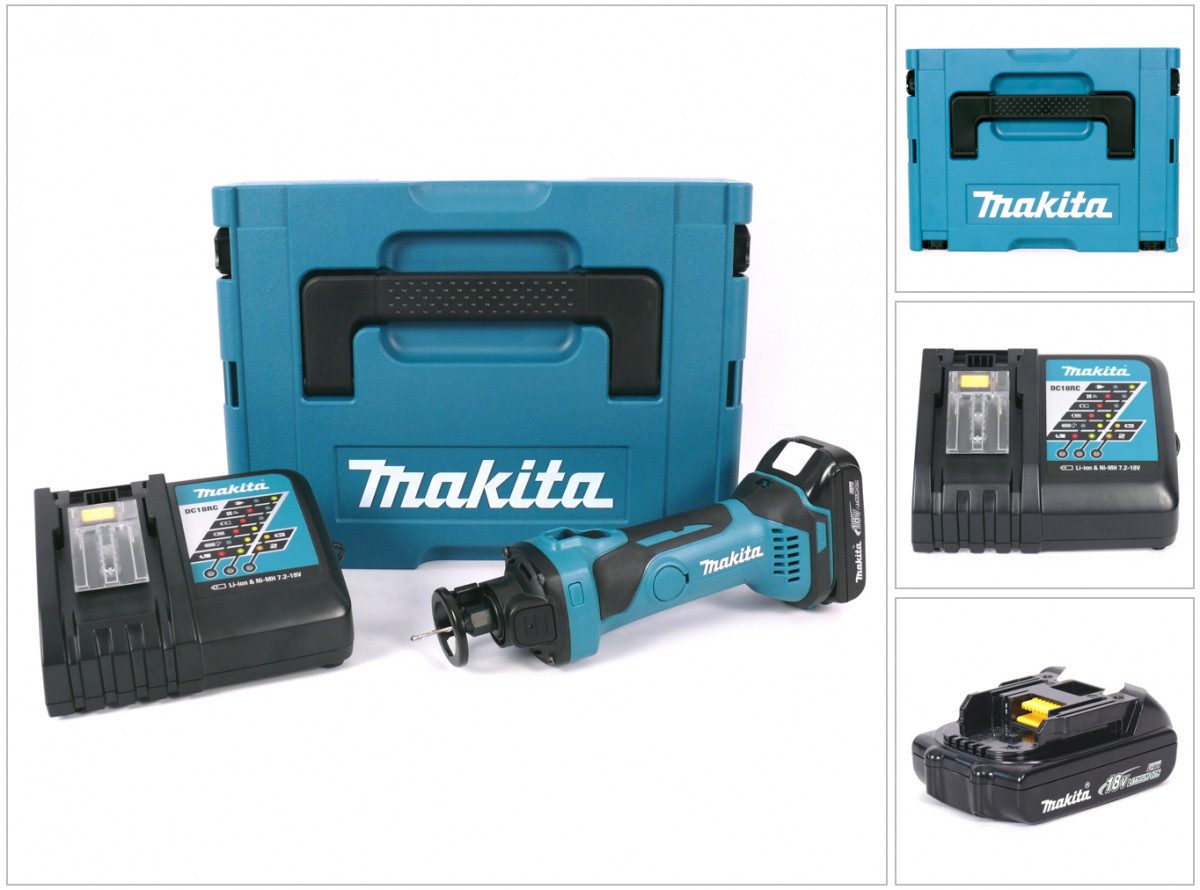 Makita Rotationsschleifer DCO 180 RY1J 18 V Akku Rotationsschneider im MAKPAC inkl. BL 1815 N